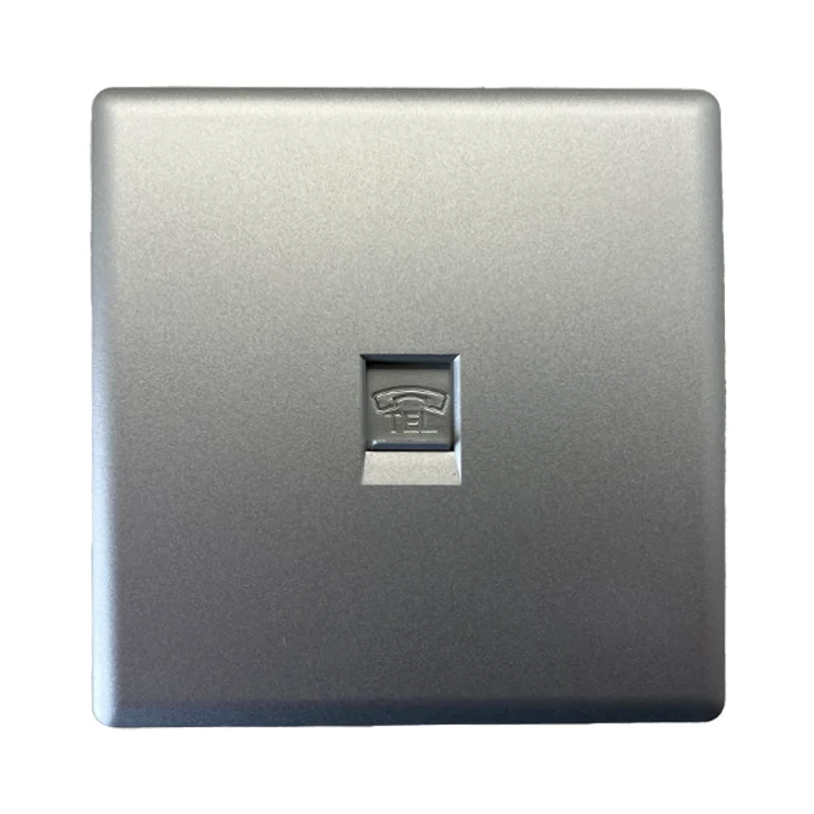VNX Factory 250v 10A Telephone Socket UK Standard Grounding PC Material Sliver Color for Smart Electrical Home
