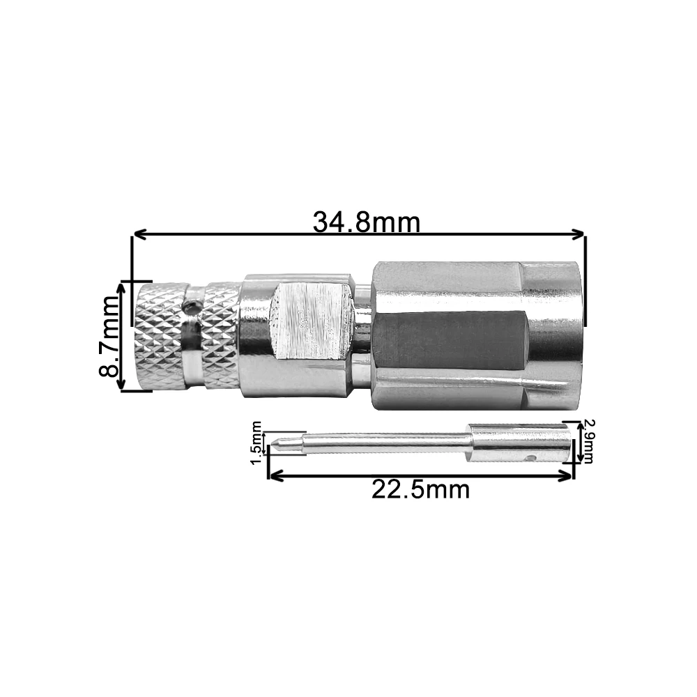 RF Solder Cable Connector NEX10 Male Plug for 1/4 Superflex Coaxial Cable Connectors