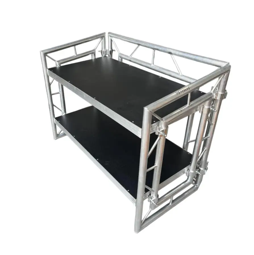 DJ Booth Aluminium Alloy Portable DJ Table Adjustable Height for Stage Performance Music Event Concert Night Club Truss Displays