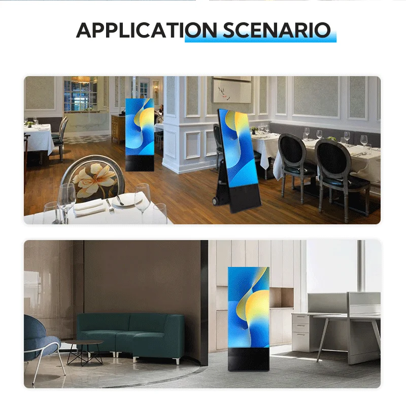 For COSUN Movable LED Poster Display Battery-Powered Advertising Board for Shopping Malls Retail Stores Elevators IP65 Outdoor