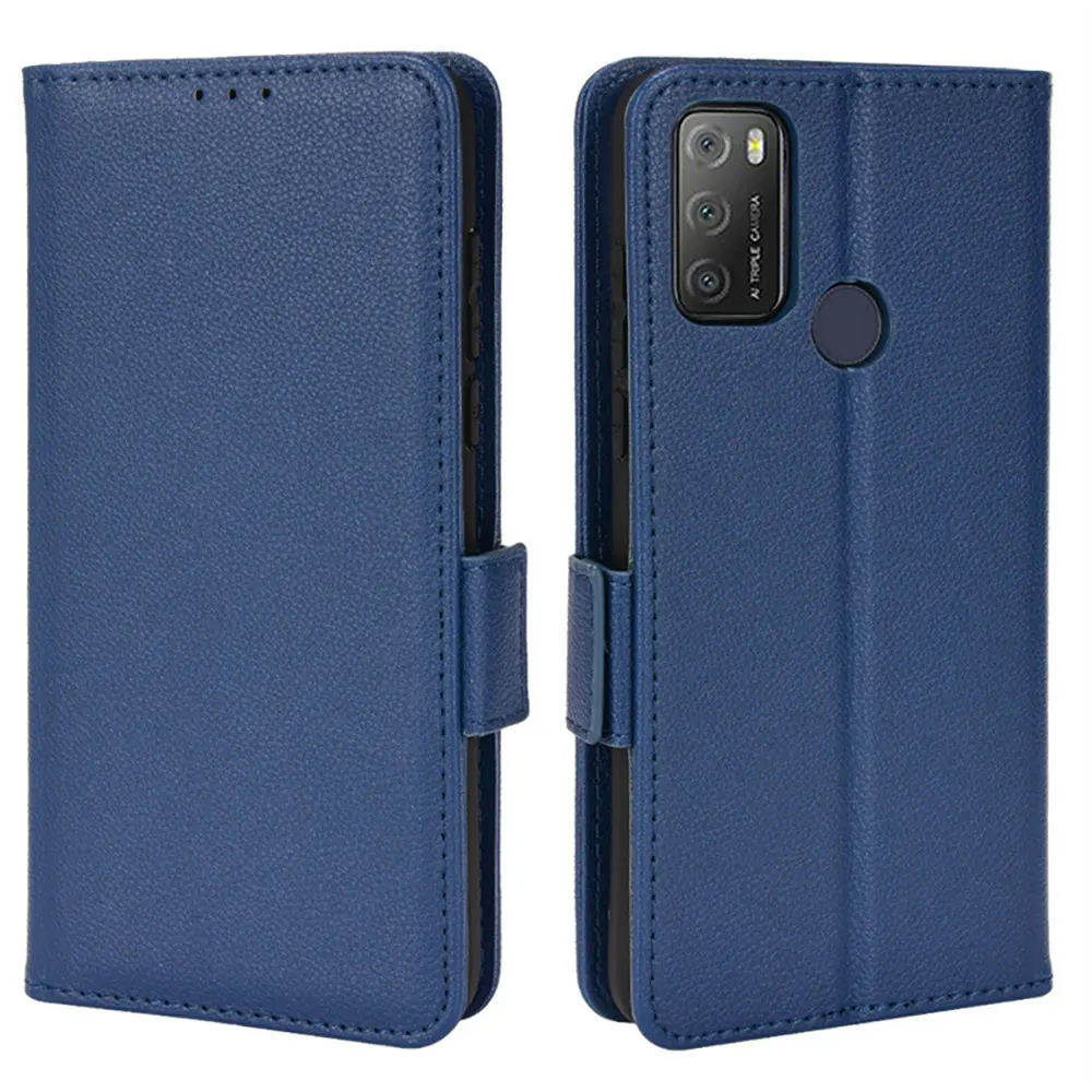 Laudtec Sjk968 Leather Phone Case Wallet Card Shell Simple Business Cover Pure Colour Anti Shockpouch For Alcatel 1S 2021 3L