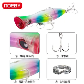 For Nobbi Climbing Artificial Live Bait 120mm 43g Stainless Steel for Saltwater Fish Sea Boat Fishing PopperLureGT Golden Gun – Popper – view 4