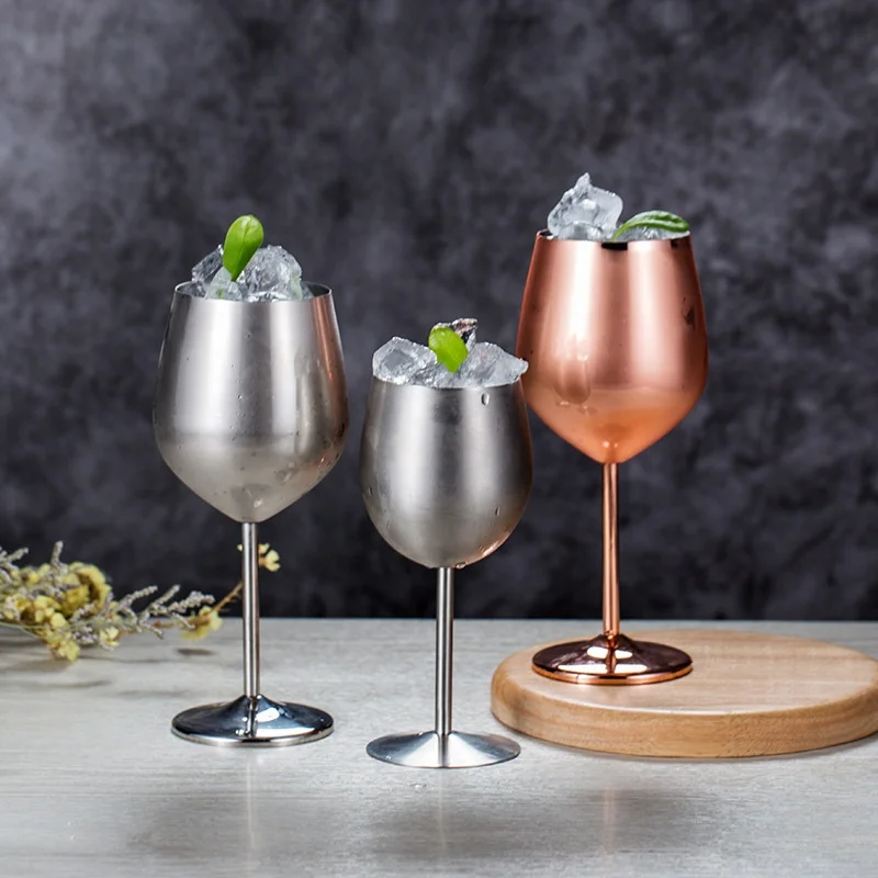 Rose Gold Wine Glass / Stainless Steel Wine Glass / 