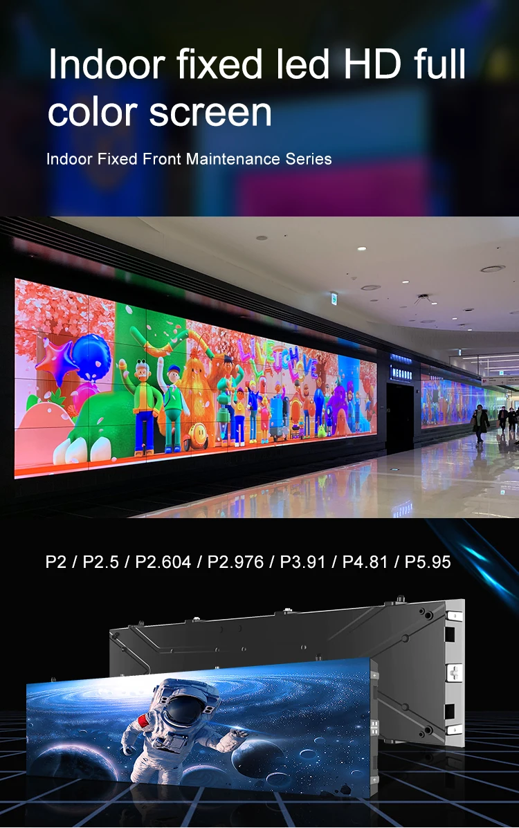 Indoor LED Video Wall Front Maintenance LED Screen P2.9 P3.9 P4.8 Fixed Installation LED Display Panel