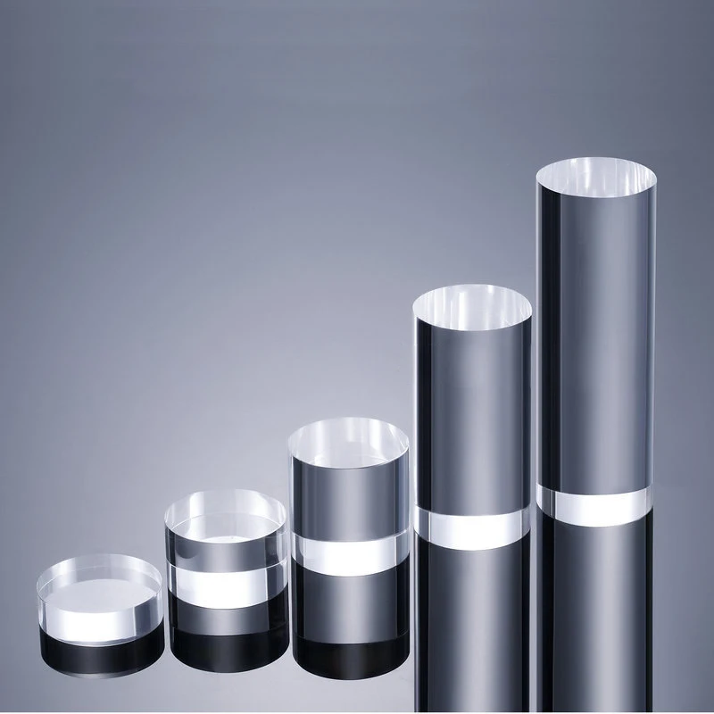 BL005 оптовая продажа Круглый прозрачный акриловый выставочный блок от