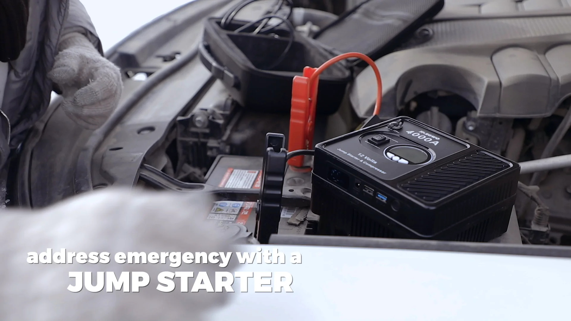 Heavy Duty Car Battery Jump Starter 4000a Peak Current Lithium Battery