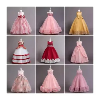 New Arrivals 100% Cotton Children Dress Long Sleeve Sweet Kids Dresses For Girls Princess Lace Girls' Dresses