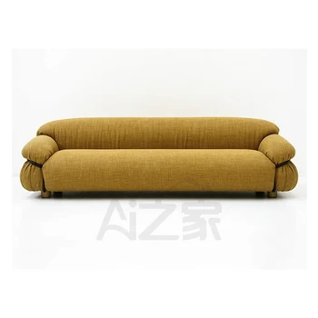 SHANGHONG 3 seater sheepskin minimalist sofa shearling lounge sherpa living room cream boucle couch sofa fabric sherpa-sofa