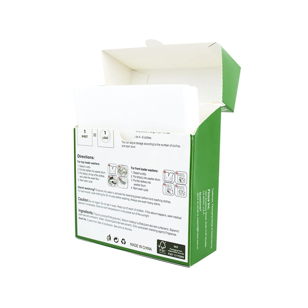 Safe No Fluorescent Agent Laundry Detergent Sheet Biodegradable Laundry