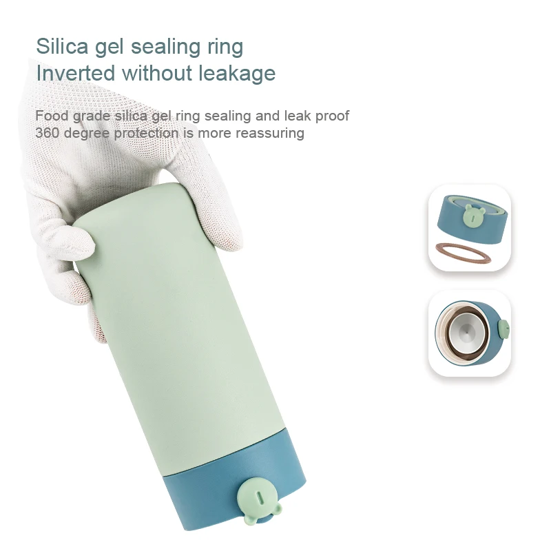 Wholesale Lovely Bear Design Thermal Flask Outdoor Vacuum Stainless Steel Water Bottle With Strap
