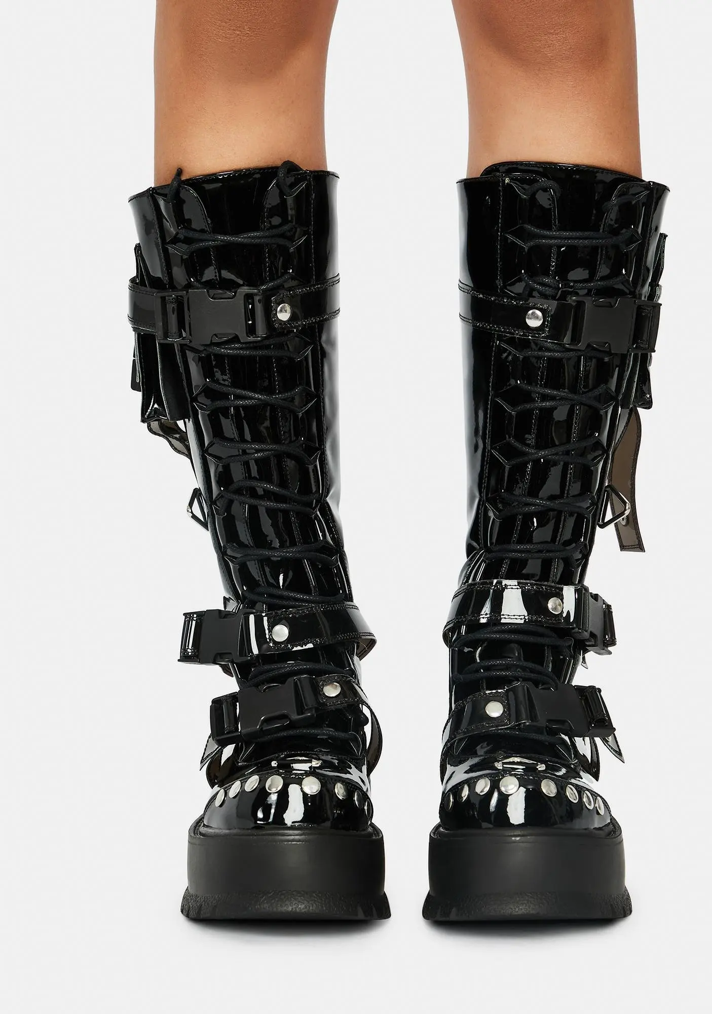 demonia wicked buckle creeper boots