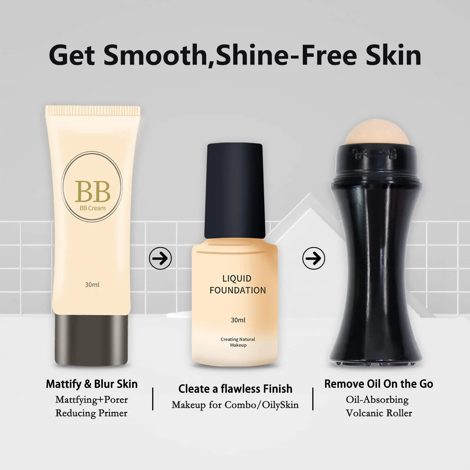 Massage Roller Ball Oilabsorbing Volcanic Face Roller Facial Oil