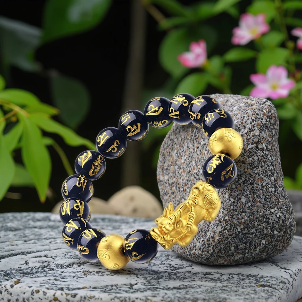 Obsidian Pixiu Bracelet Feng Shui Black Obsidian Wealth Necklace