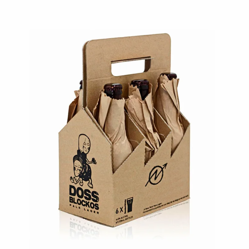 Wine Beer Cardboard Foldable Paper Bottle Carrier Good Quality 2 4 6