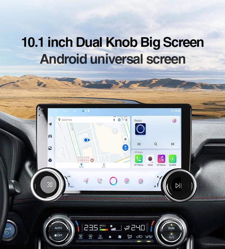 10 Inch Android Car Radio Dual Knob Diamond Car Stereo 8 Core Carplay ...