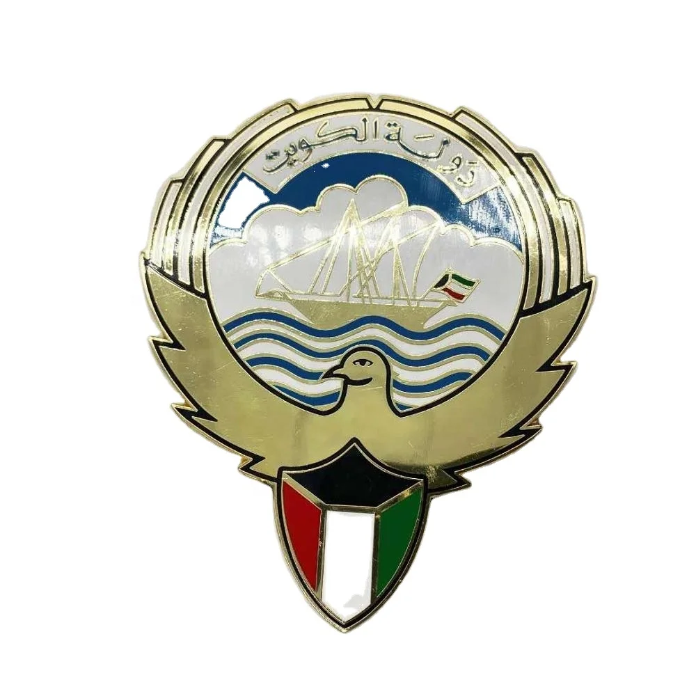 High Quality Kuwait Coat of Arms Hard Enamel Badge Metal Emblem