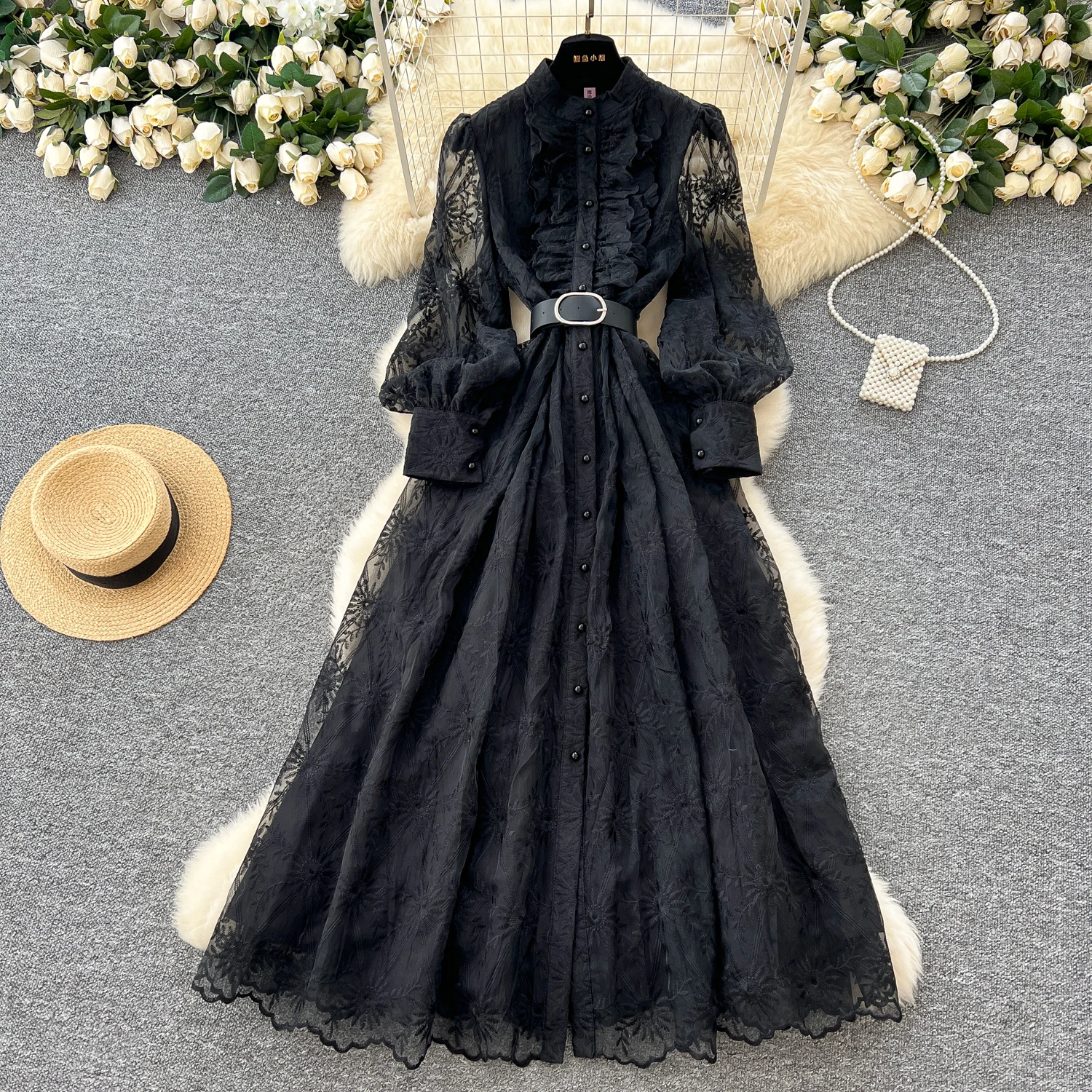 Casual Dresses Spring Women'S Chiffon Dress With Embroidered Flounce Hem - Elegant and Unique Long Dresses for Ladies Casual Dresses Spring Women'S Chiffon Dress With Embroidered Flounce Hem - Elegant and Unique Long Dresses for Ladies