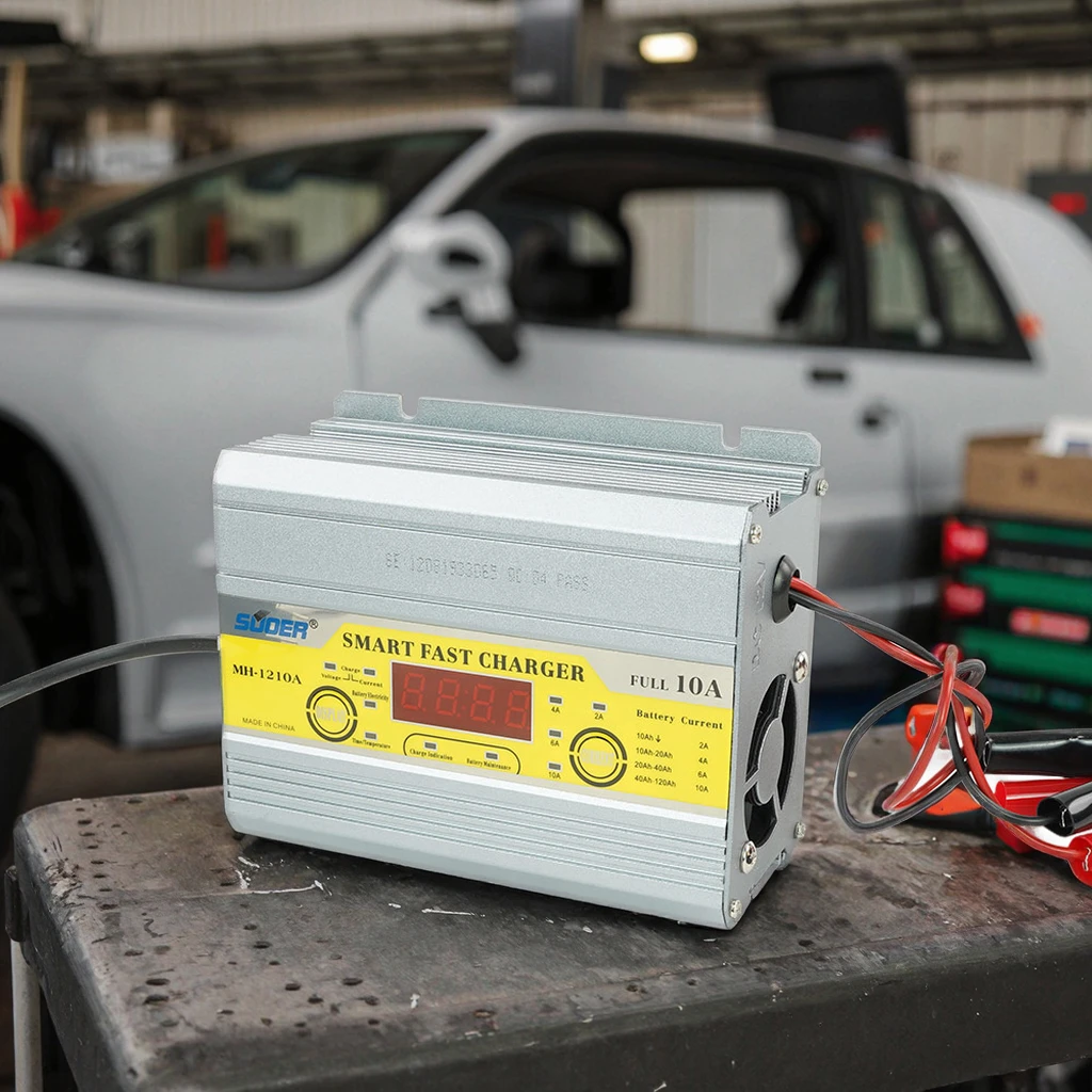 New Smart Fast Charger 12 Volt 10A Three-Phase Mode Car Battery Charger 5A  Output Current UK AU DC AC Iraqi Market Laptop Use