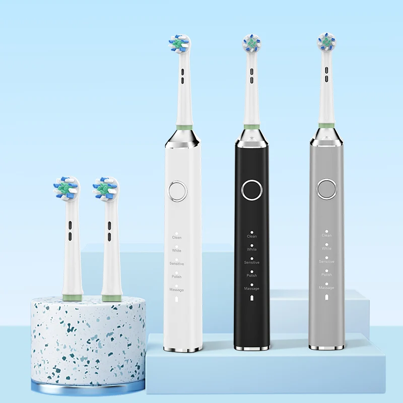 Factory Wholesale Round Head Rotating Electric Toothbrush for Adults Type-C Rechargeable