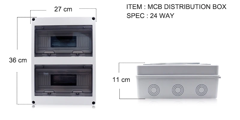 product-1-1 24 Way Plastic Electrical Ip65 Distribution Box for Circuit Breaker Db Box Mcb Distribution Board Mcb Box Cover