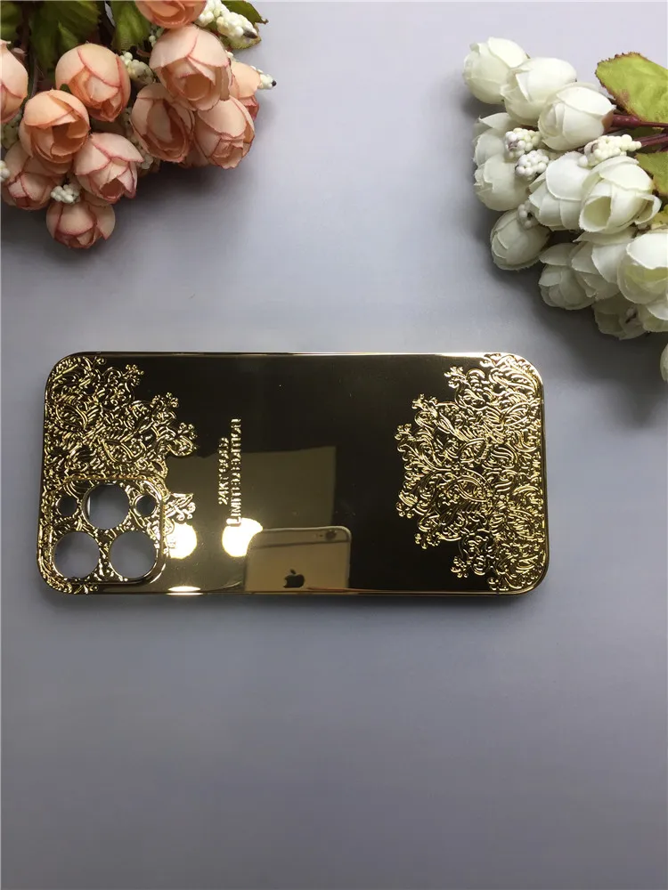 Luxury 24kt Gold Plated Mobile Battery Cover For Iphone 13 Pro 13 Pro Max Metal Replacement Housing Case Buy Battery Cover Replacement Gold Housing For Iphone 13 Pro 13 Pro Max Luxury Customized Design