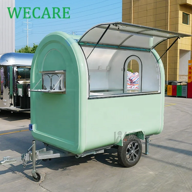 WECARE Street Fiberglass Mini Mobile Coffee Ice Cream Food Vending Cart Trailer Small Food Truck for Sale Cheap Price in USA