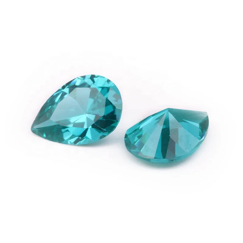 Loose Gems Stone Beautiful Pear Shape Synthetic Paraiba Blue Tourmaline on Sale
