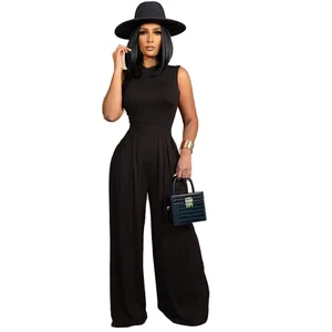 Customize Trendy Solid Casual Spring Knitting Women's Short Top 2-Piece Suit Sets with Wide Leg Pants Breathable