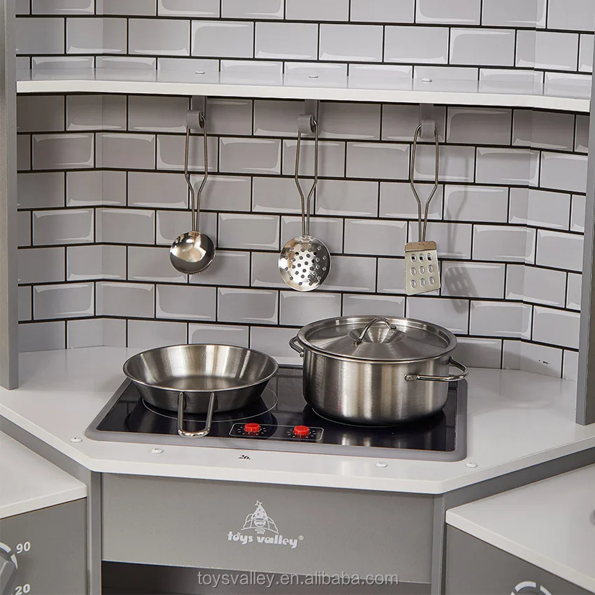 2023 детская деревянная кухонная игрушка детский деревянный игровой кухонный набор наклейка настраиваемый принт для девочек образцы Унисекс игрушки долина