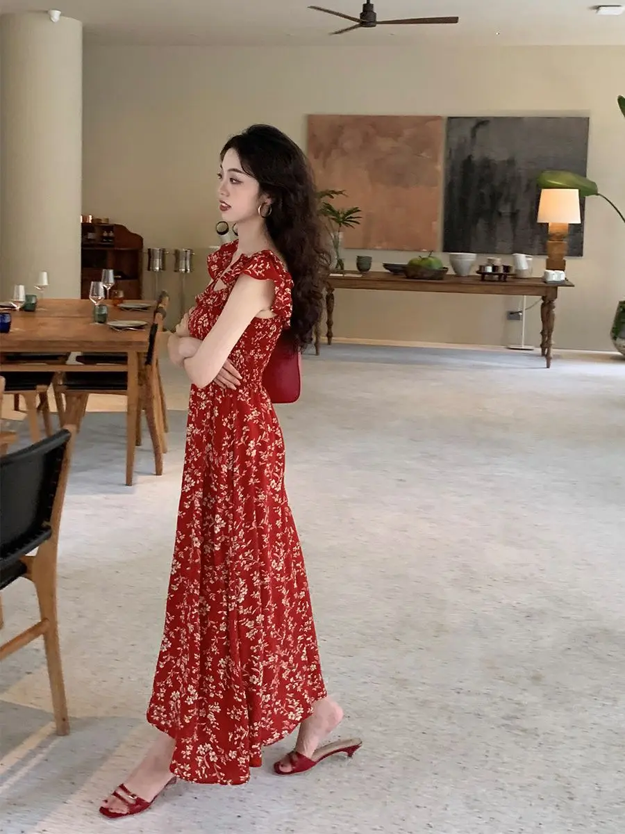 long red dress casual Elegant Women Casual Side Slit Zipper Midi for Maxi Women Dress : Clothing, Shoes & Jewelry You will fall in love with the red chiffon long maxi dress with pleated skirt and cross back Red Full Sleeved Office Dress