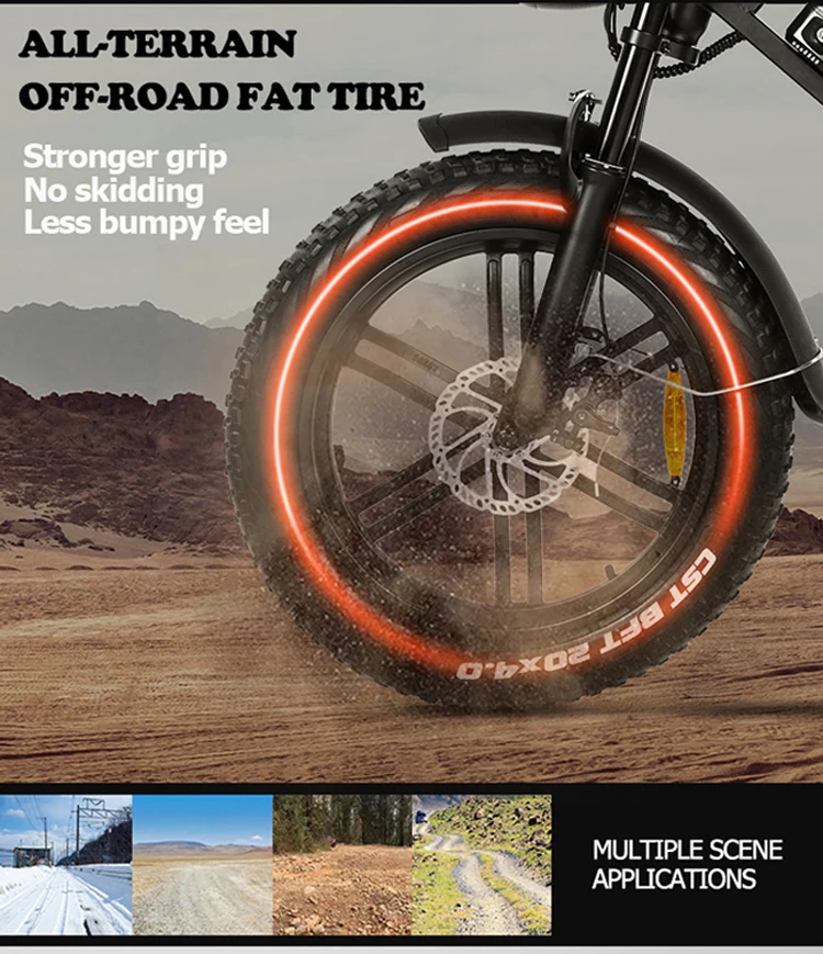 EU Electric Bike Wholesale Mountain Fatbike Eu Cheap 20inch Fat Tire Ebike Electric Bike Factory