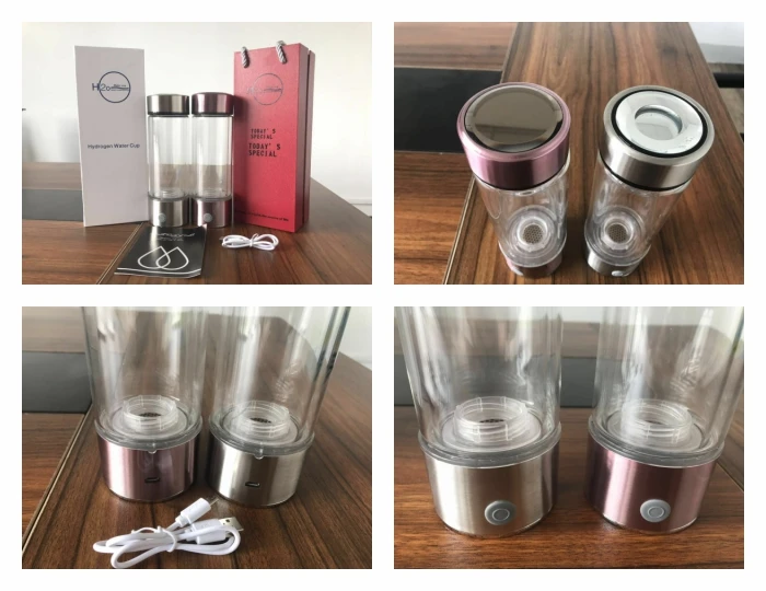Hotsale 400ML SPE PEM LED Portable No Residual Chlorine Ozone Rich Hydrogen Generator Water Ionizer Bottle