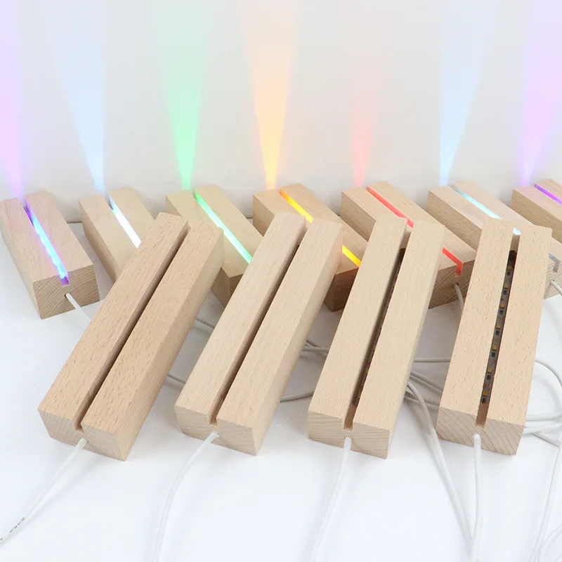 6 Inch Wood Rectangle Display LED Lights - Stylish & Efficient