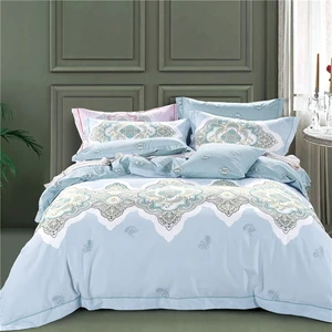 KOSMOS 100% Polyester Bedding Set Microfiber King Queen Double Single Size 6 Pieces Floral Printing Deep Pocket Bed Sheet Set