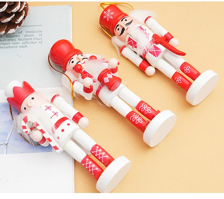 Factory Price Bulk 12cm 5pcs Mini Custom Wooden Nutcracker Soldier Set