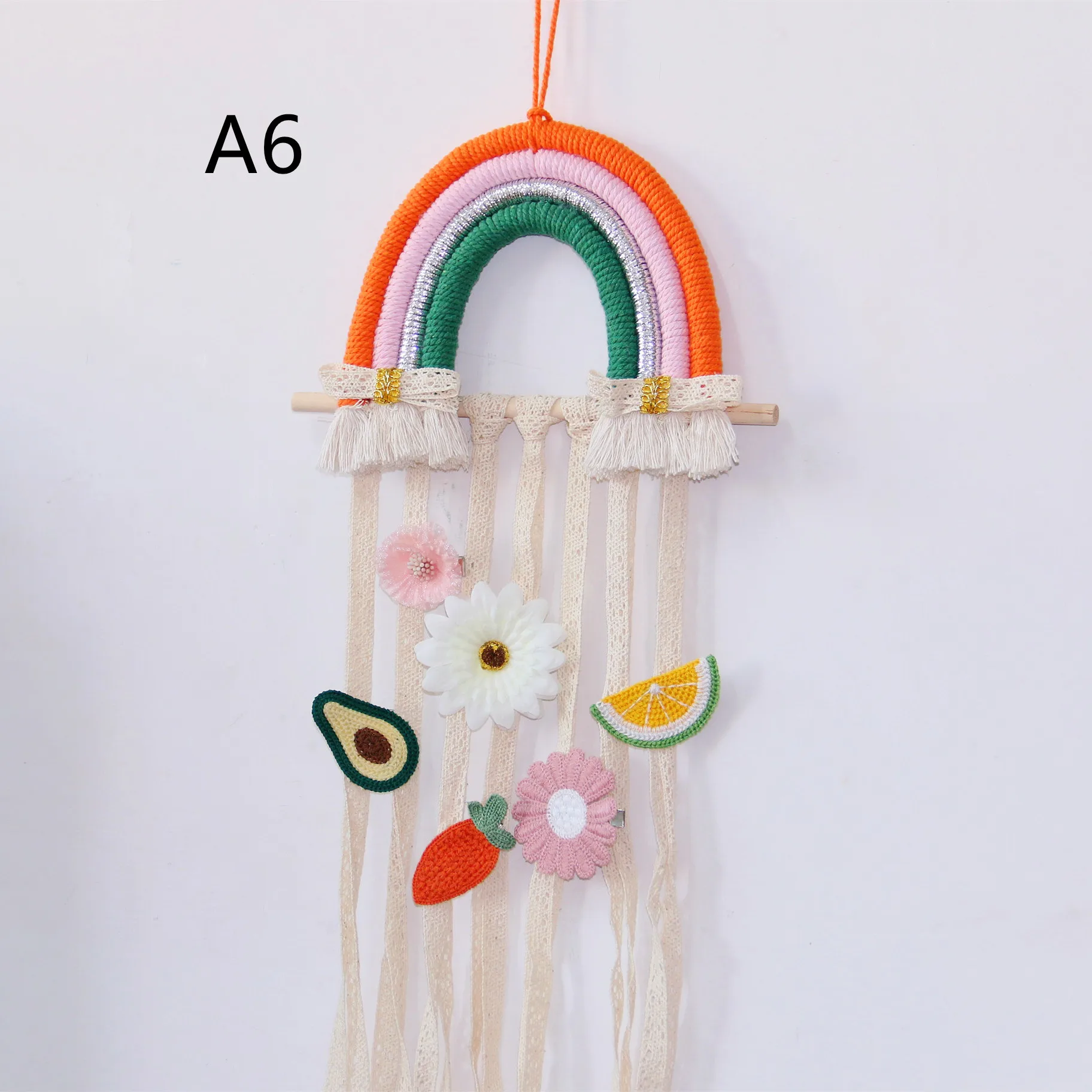 rainbow tassels hair bows holder hanging