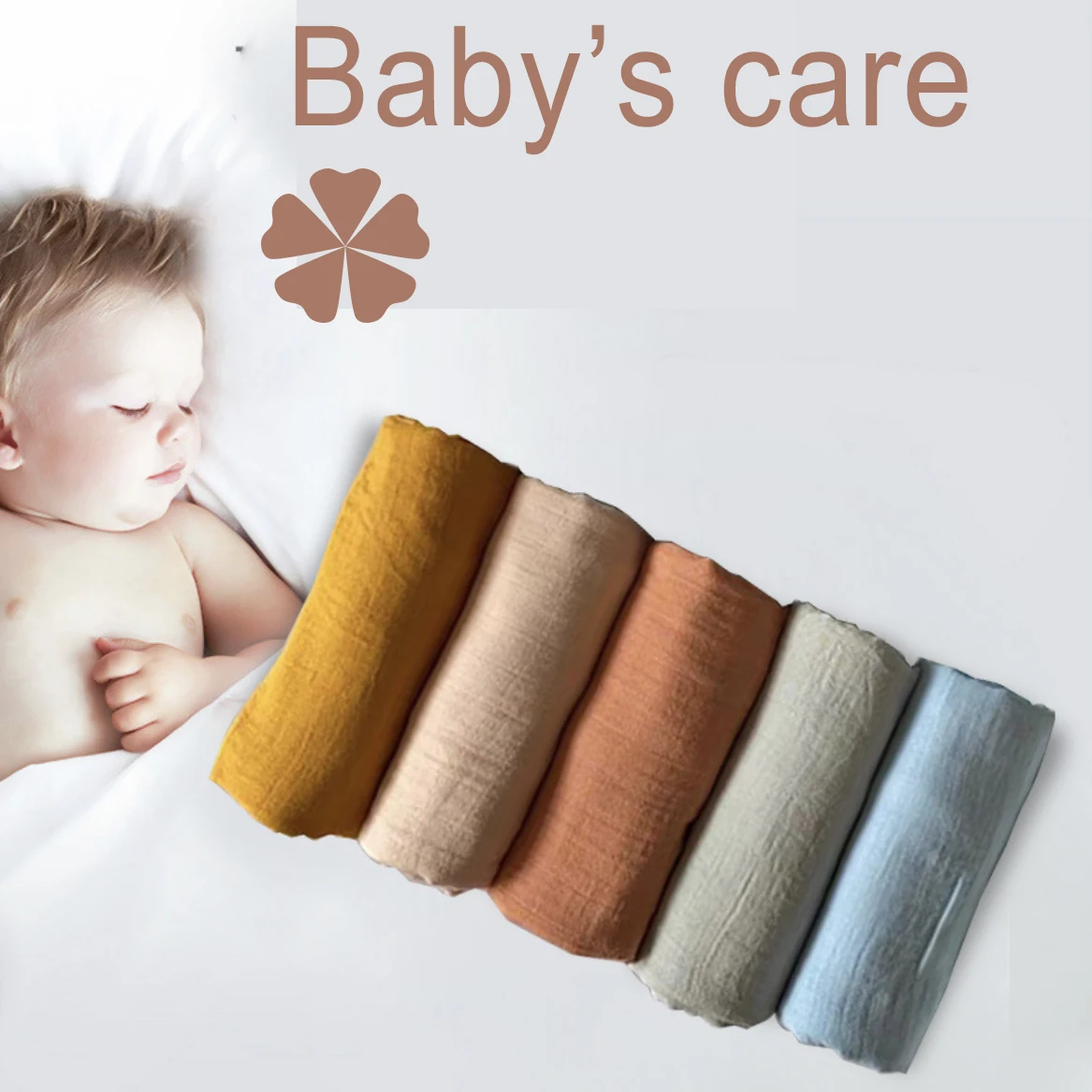 2023 Summer Breathable Gauze Baby Wrap Blanket Custom Printed Soft 70