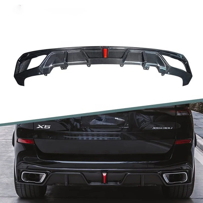 X5 G05 Best Quality Dry Carbon Fiber Fibre Bodykit Rear Lip Diffuser With Light Fit For BMW X5 G05 2022+