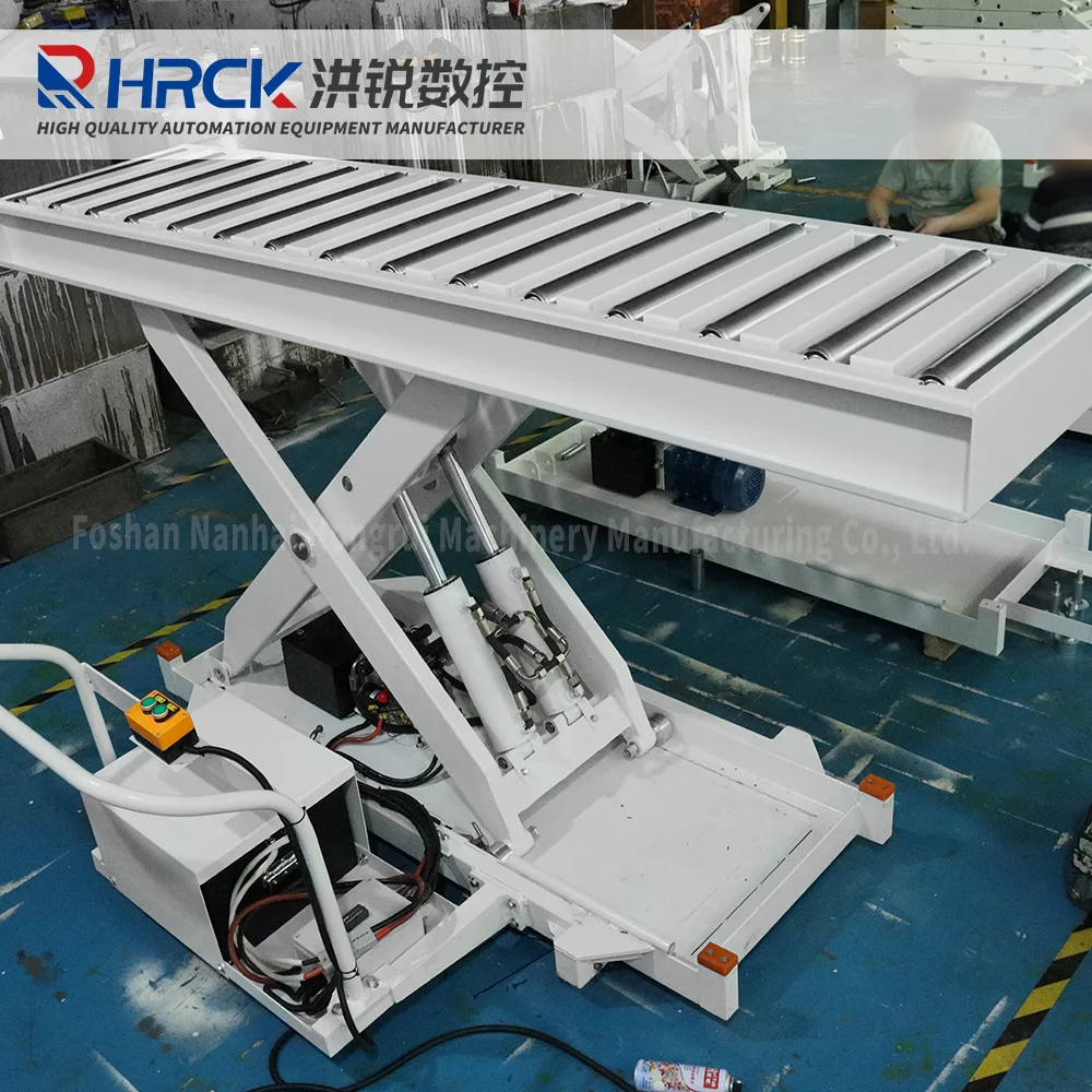 Heavy-duty mobile electric scissor lift table for panel transportation