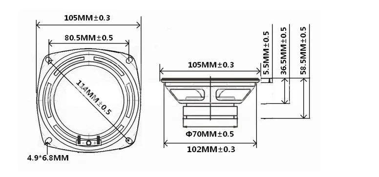 Full Frequency Loudspeaker with Bass Sound horn 4 Inch 4 Ohm 20 Watt Speaker