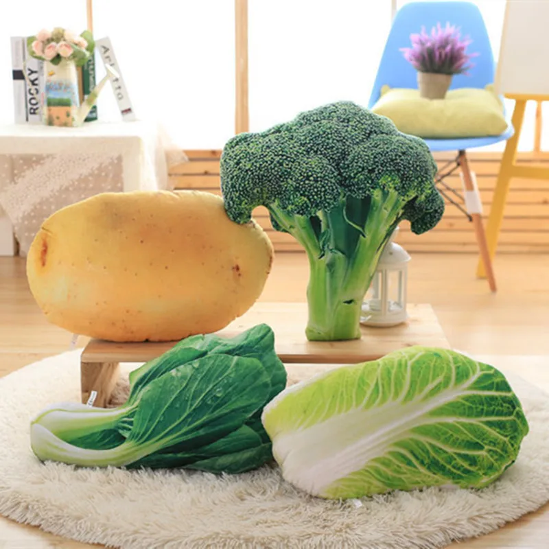 Simulation Soft Strawberry Apple Onion Corn Carrot Fruit and Vegetable Pillow Children Educational Aids Play House Plush Toys