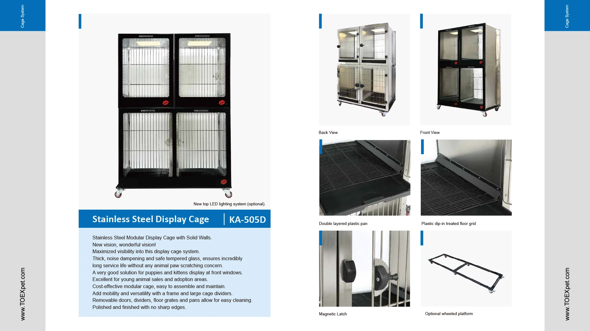 Stainless Steel Modular Display Cages for Double Dog Kennels