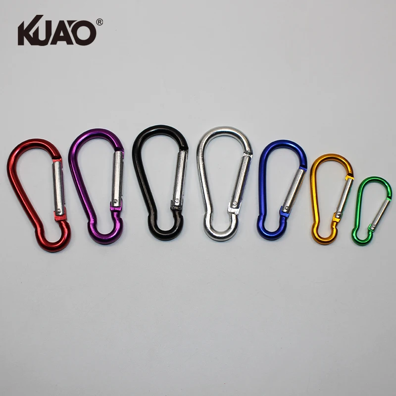 Colorful Aluminum Spring Carabiners Assorted Sizes Clips for Keychain Backpack Accessory Daily Gear Attachment