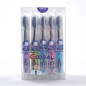 New Ultra Soft Adult Manual Toothbrush Biodegradable Bamboo Charcoal Nylon Colored Orthodontic Plastic Household Toothbrush