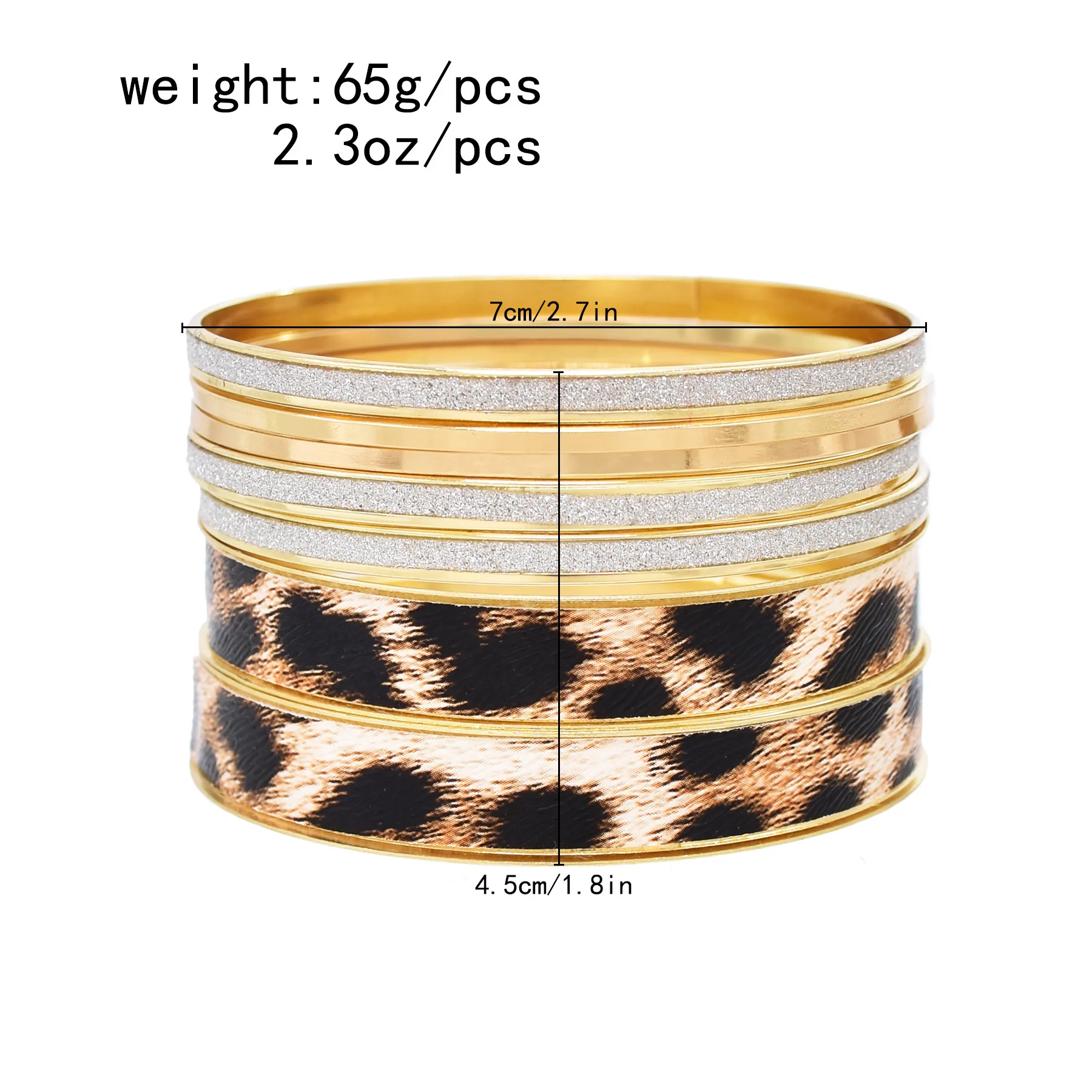 Gold Bracelet Leopard Beaded Bracelet Pcs /set Leopard Print