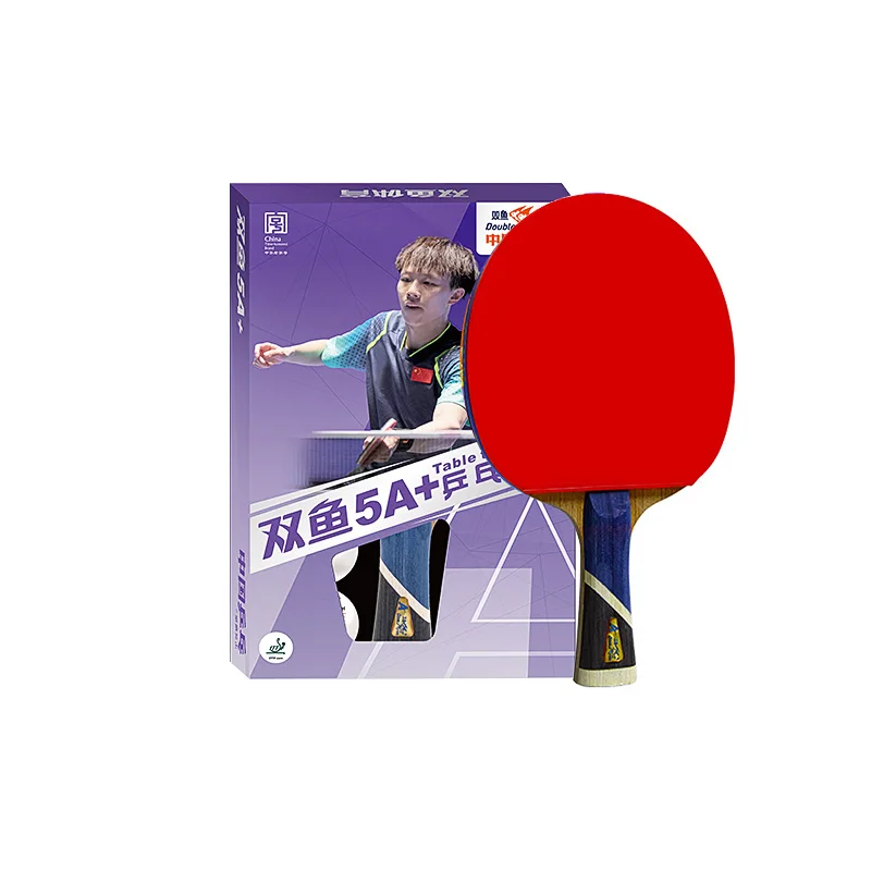 Double Fish 5A+ Series Pure Wood Withp Ittf Pingpong Rubber Training Bat Table Tennis Racket