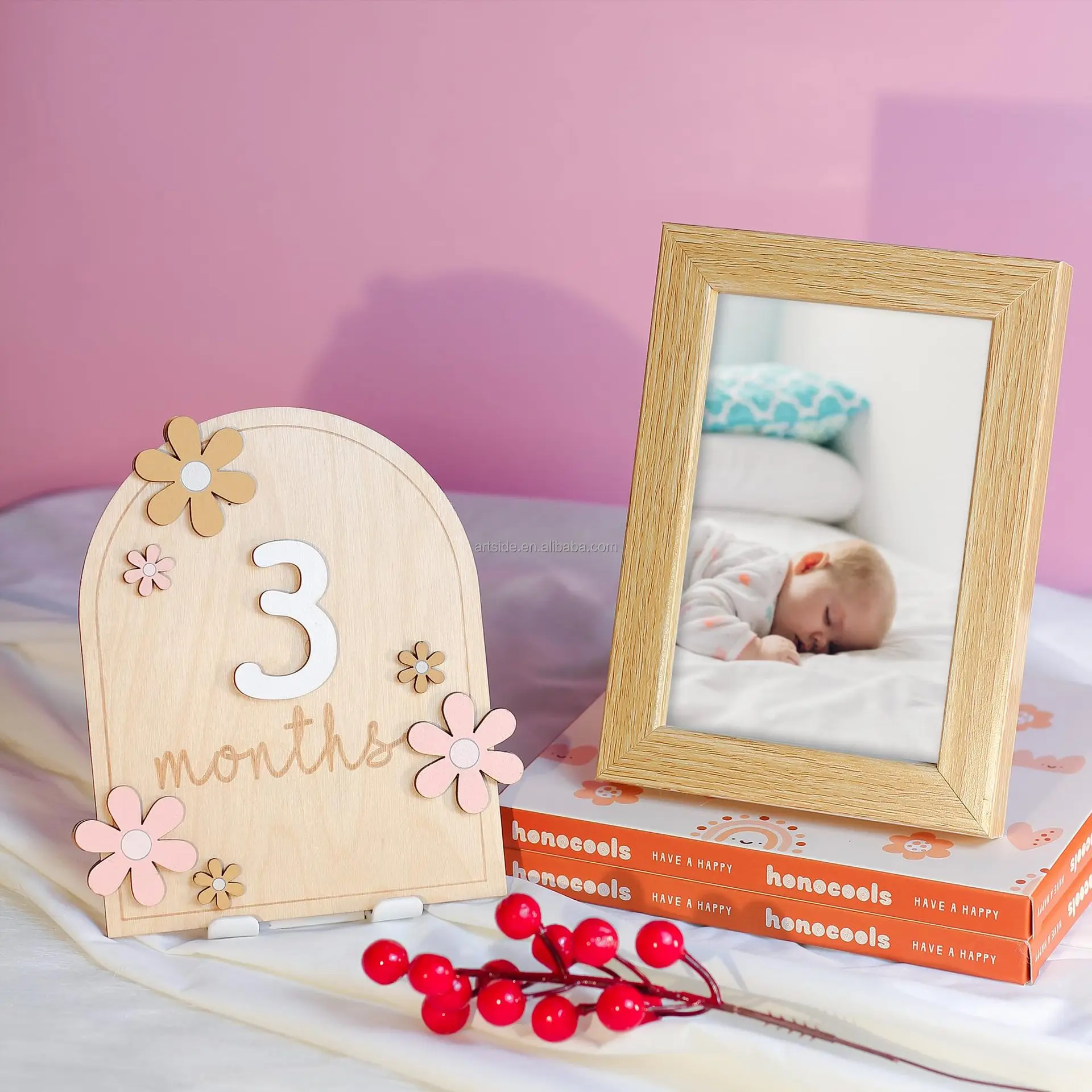 Baby Monthly Milestone Cards Wooden Monthly Milestone Discs Newborn ...