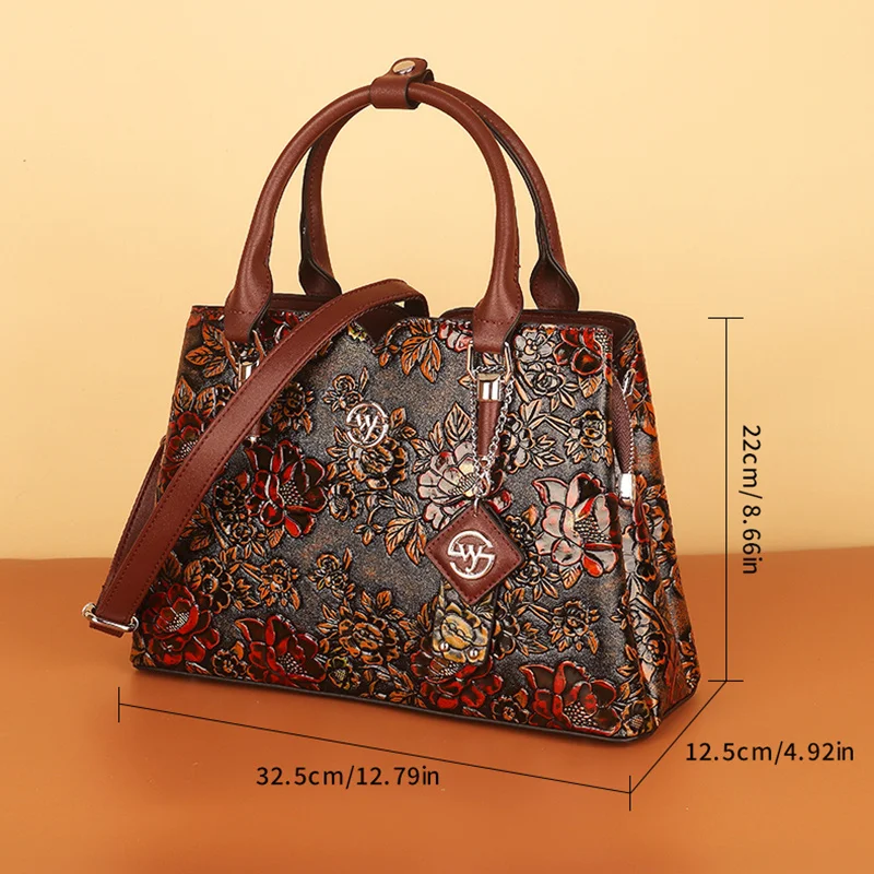 2024 Vintage Flower Tote Bag with Zipper