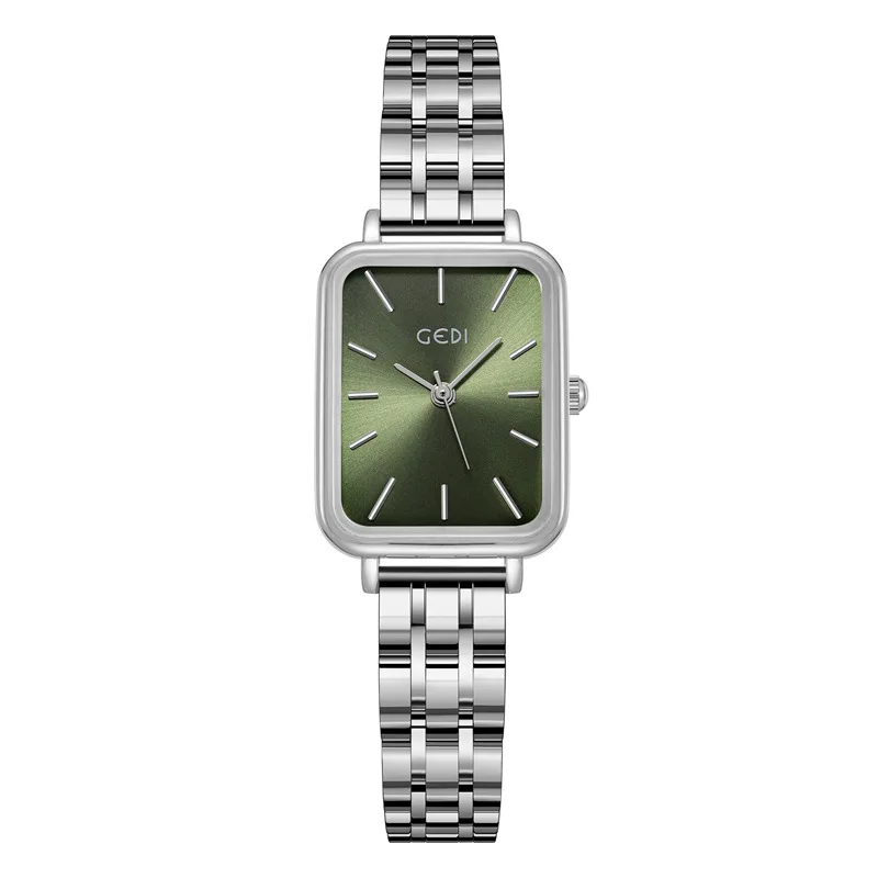 GEDI 13037-S Luxury Green Dial Women's Watches Square Quartz Watch