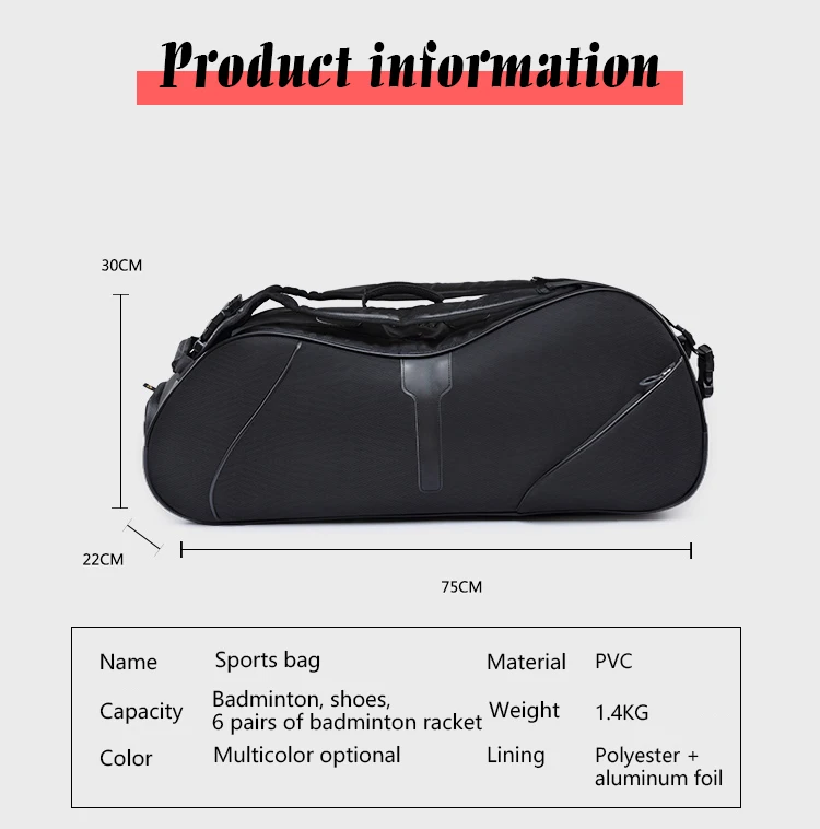 6-12 badminton racket bag